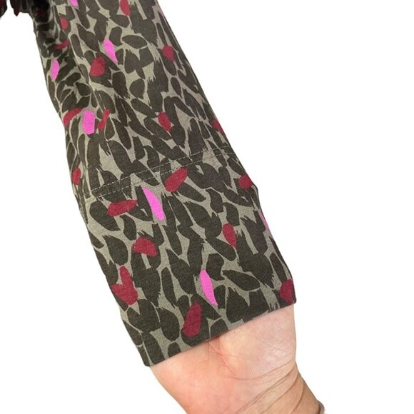 Carve Designs women's dress M gray purple animal print wrap dress cotton blend - Picture 6 of 7